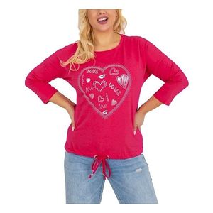 Tmavě růžové tričko s aplikací srdce obraz