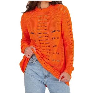 Oranžový děrovaný svetr obraz