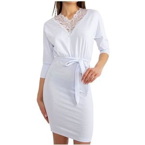 Bílé mini šaty toronto s krajkovým výstřihem obraz