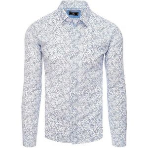 Bílá pánská košile s modrým potiskem obraz