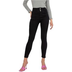 černé dámské džínové kalhoty s vysokým pasem obraz