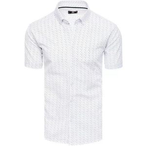 Bílá krátká košile s drobným vzorem obraz