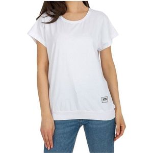 Bílé jednobarevné triko s kulatým výstřihem obraz