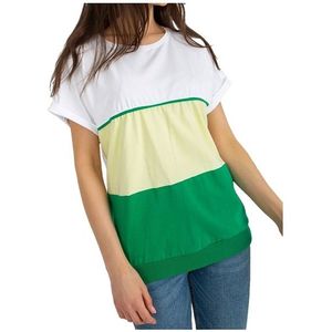 Trojbarevné tričko - bílá, žlutá, zelená obraz