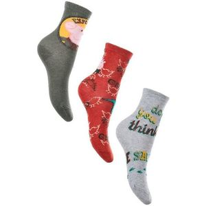 Trojbalení ponožek peppa george - khaki, červená, šedá obraz