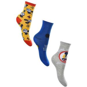 Trojbalení ponožek mickey mouse - žlutá, modrá, šedá obraz