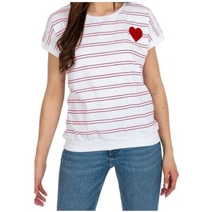 Bílo-červené pruhované tričko se srdíčkem obraz