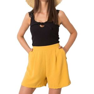 žluté dámské šortky s vysokým pasem obraz