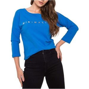 Tmavě modré dámské tričko minimalist obraz