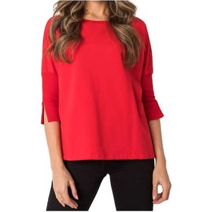 červené dámské oversize tričko s 3/4 rukávy obraz