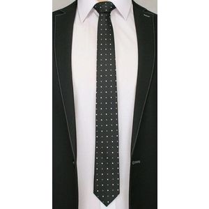 Černá puntíkatá pánská kravata obraz