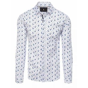 Bílá košile s modrým florálním vzorem obraz