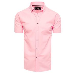 Pánská košile elegantní s krátkým rukávem růžová obraz
