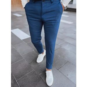 Tmavě modré stylové chinos kalhoty obraz