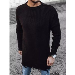 Stylový prodloužený svetr v černé barvě obraz
