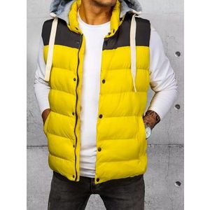 Trendy vesta s kapucí ve žluté barvě obraz