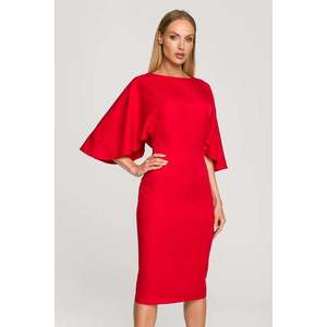 Červené šaty s širokými rukávy M700 obraz