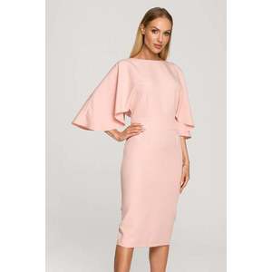 Světle růžové šaty s širokými rukávy M700 obraz
