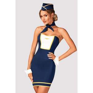 Modrý sexi halloweenský kostým Stewardess obraz