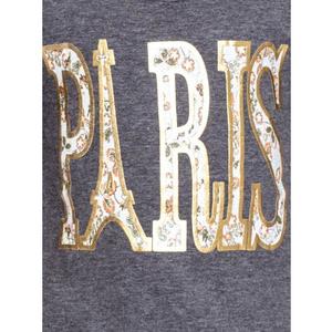 Tmavě šedá bavlněná dívčí halenka s nápisem PARIS obraz