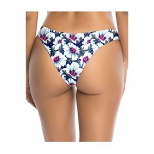 Modro-bílé květované plavkové kalhotky brazilského střihu Cheeky Brazilian Cut Bikini Hibiscus obraz