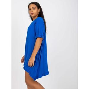 Dámské šaty s volánem mini plus size MANFRED tmavě modré obraz