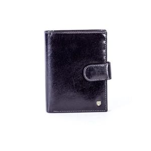 Černá kožená peněženka se zapínáním obraz