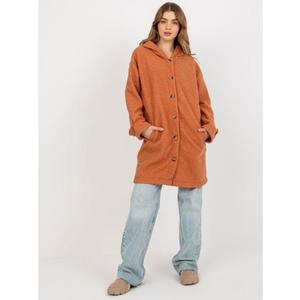Dámský kabát s kapucí SOFIE tmavě oranžový obraz