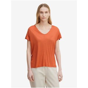 Oranžové dámské basic tričko Tom Tailor obraz
