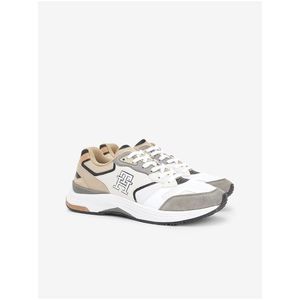 Béžovo-bílé pánské tenisky s koženými detaily Tommy Hilfiger Modern Prep Sneaker obraz