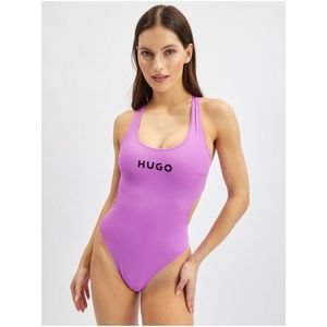 Světle fialové dámské jednodílné plavky HUGO obraz