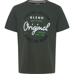 BLEND REGULAR FIT Pánské tričko, tmavě zelená, velikost obraz