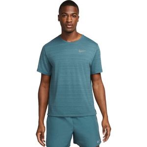 Nike DRI-FIT MILER Pánské běžecké tričko, tmavě zelená, velikost obraz