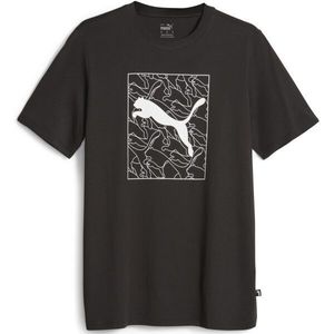 Puma GRAPHICS CAT TEE Pánské triko, černá, velikost obraz