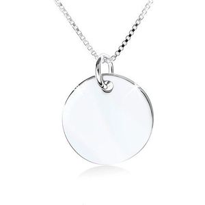 Stříbrný náhrdelník 925, zrcadlově lesklá kruhová známka bez vzoru obraz