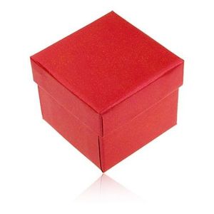 Dárková krabička na prsten a náušnice, červená barva s perleťovým leskem obraz