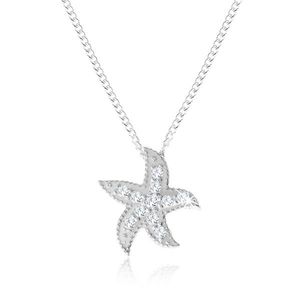 Stříbrný náhrdelník 925, mořská hvězdice zdobená malými kulatými zirkony obraz