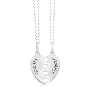 Dva náhrdelníky - přelomené srdce Friends Forever, stříbro 925 obraz
