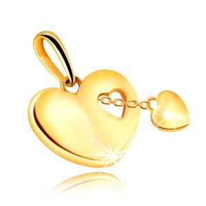 Zlatý 14K přívěsek s obrysem srdce - malé srdíčko na řetízku obraz