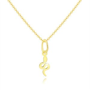 Zlatý náhrdelník 585 - motiv zvlněného hada, jemný řetízek obraz