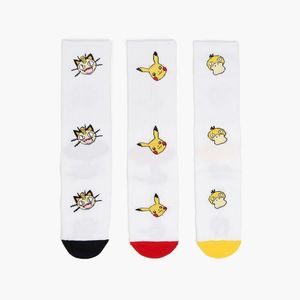Cropp - Sada 3 párů ponožek Pokémon - Bílá obraz