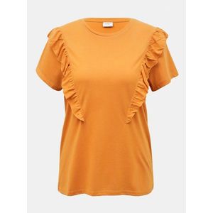 Oranžové tričko s volánem JDY Karen obraz