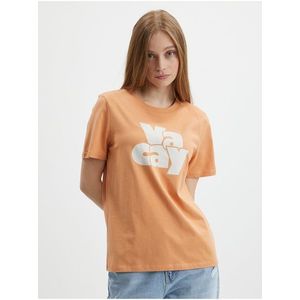 Oranžové tričko s potiskem Pieces Tamaris obraz
