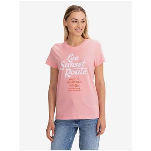 Růžové dámské tričko s potiskem Lee obraz