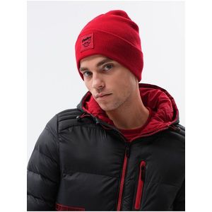 Červená pánská čepice Ombre Clothing H103 obraz