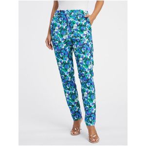 Zeleno-modré dámské květované kalhoty ORSAY obraz