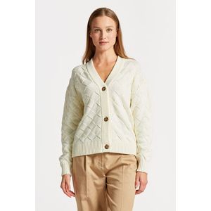 SVETR GANT D2. WEAVE KNIT CARDIGAN CREAM obraz