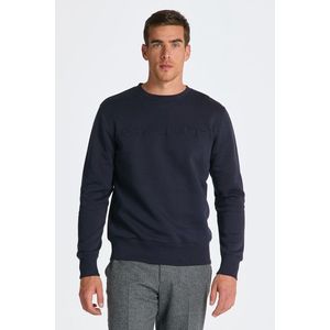 MIKINA GANT EMBOSSED SWEAT C-NECK EVENING BLUE obraz