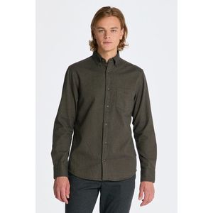 KOŠILE GANT REG HERRINGBONE FLANNEL SHIRT DARK CACTUS obraz