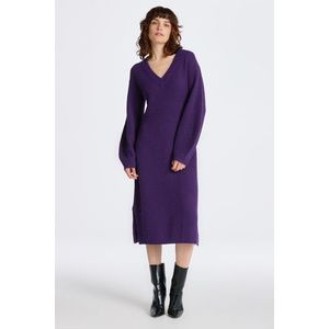 ŠATY GANT WOOL RIB V-NECK DRESS fialová XL obraz